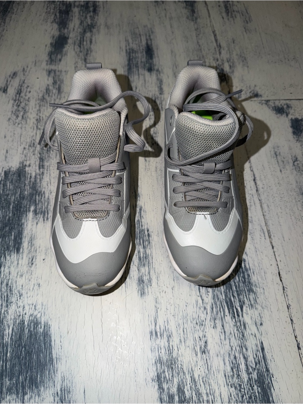 Under Armour Grey and White Kids Sneakers